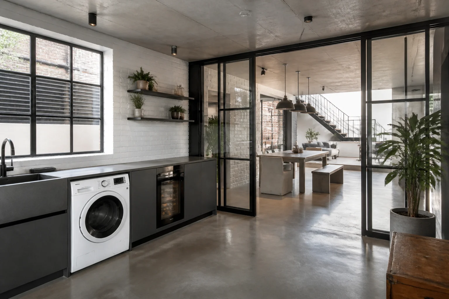 A Industrial Loft laundry room remodel