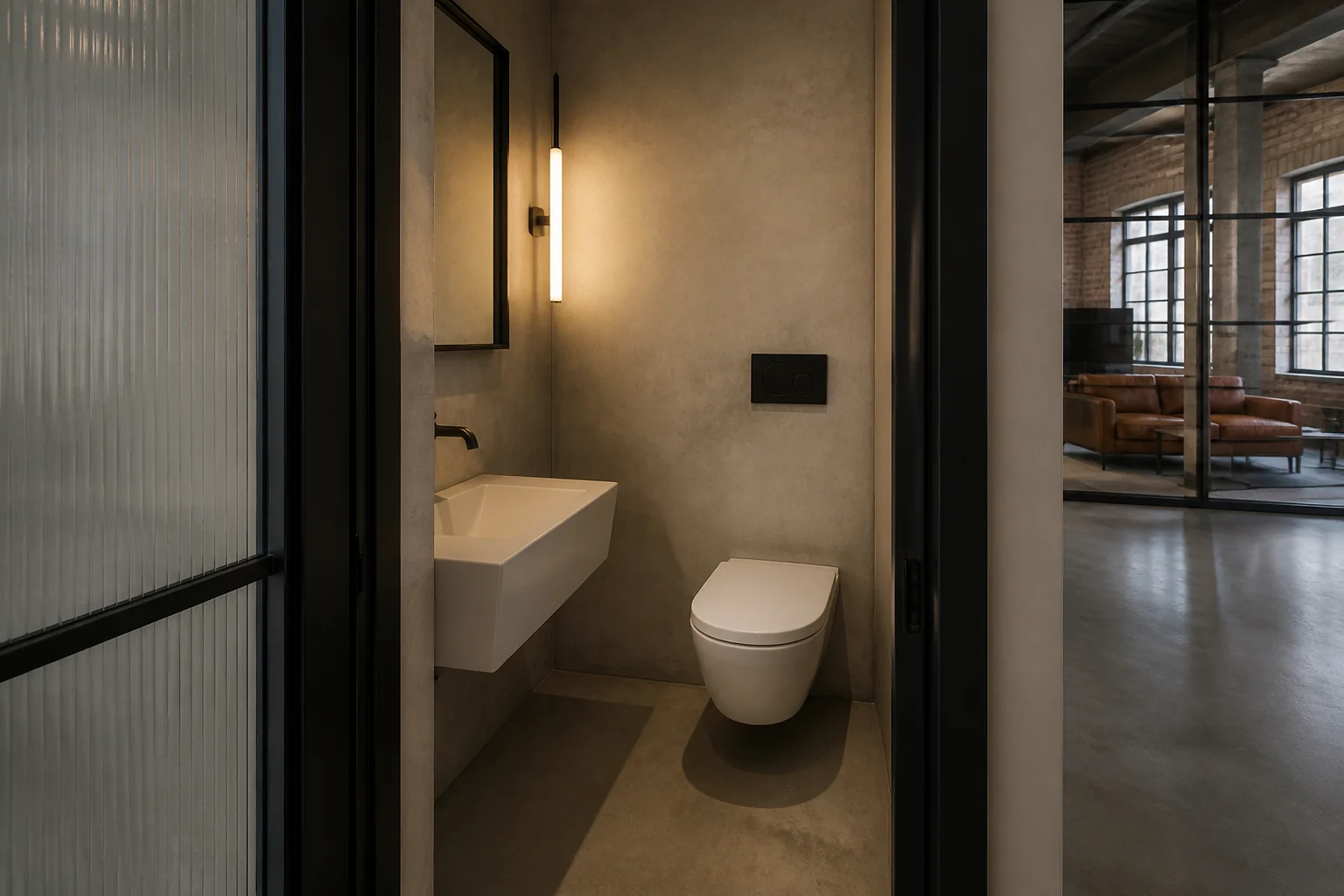 A Industrial Loft powder room remodel