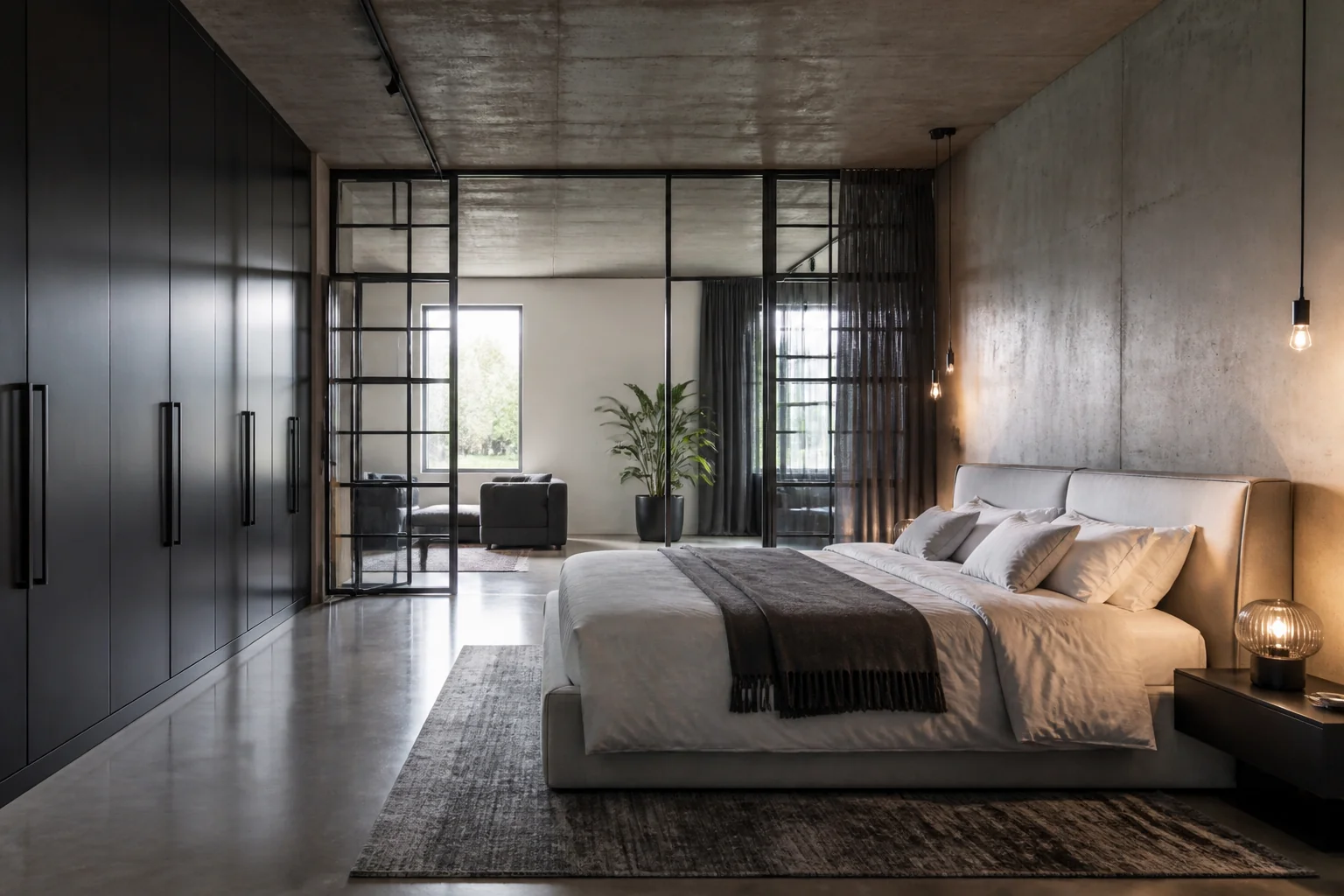 A Industrial Loft primary bedroom remodel