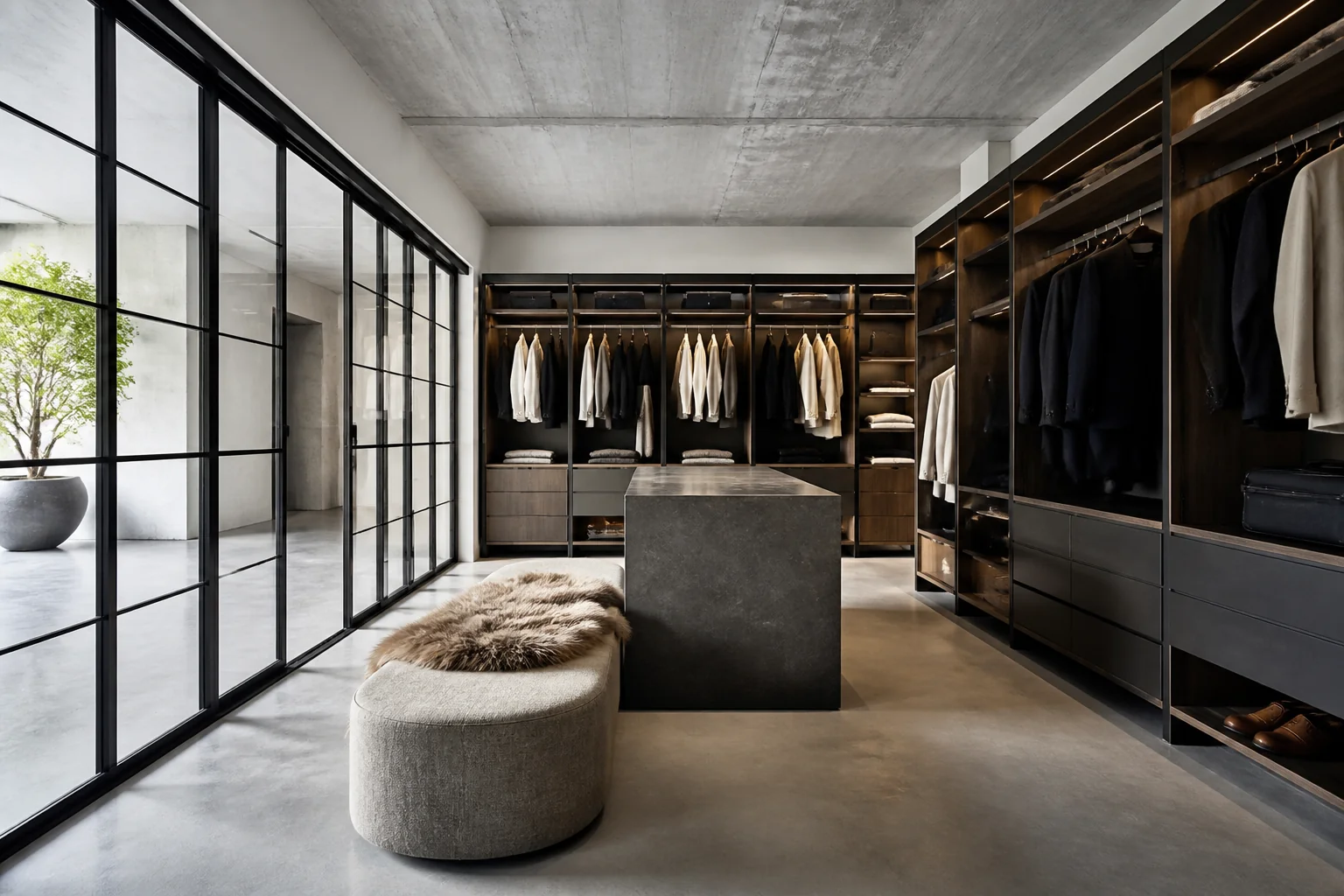 A Industrial Loft walk-in closet remodel