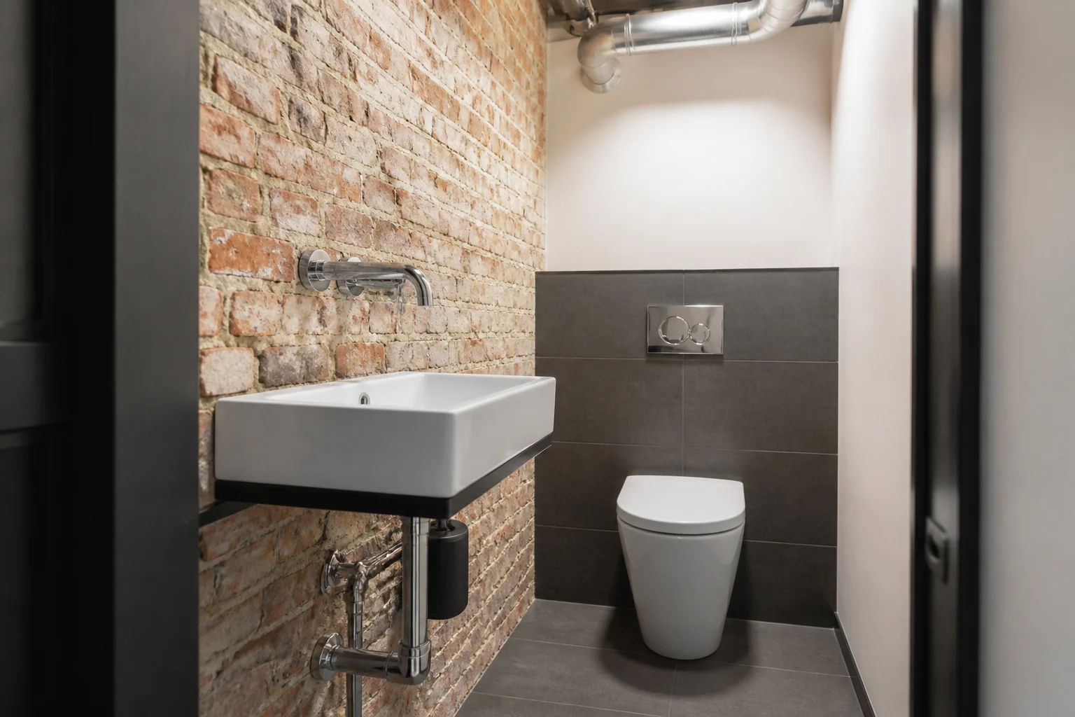 A Industrial powder room remodel