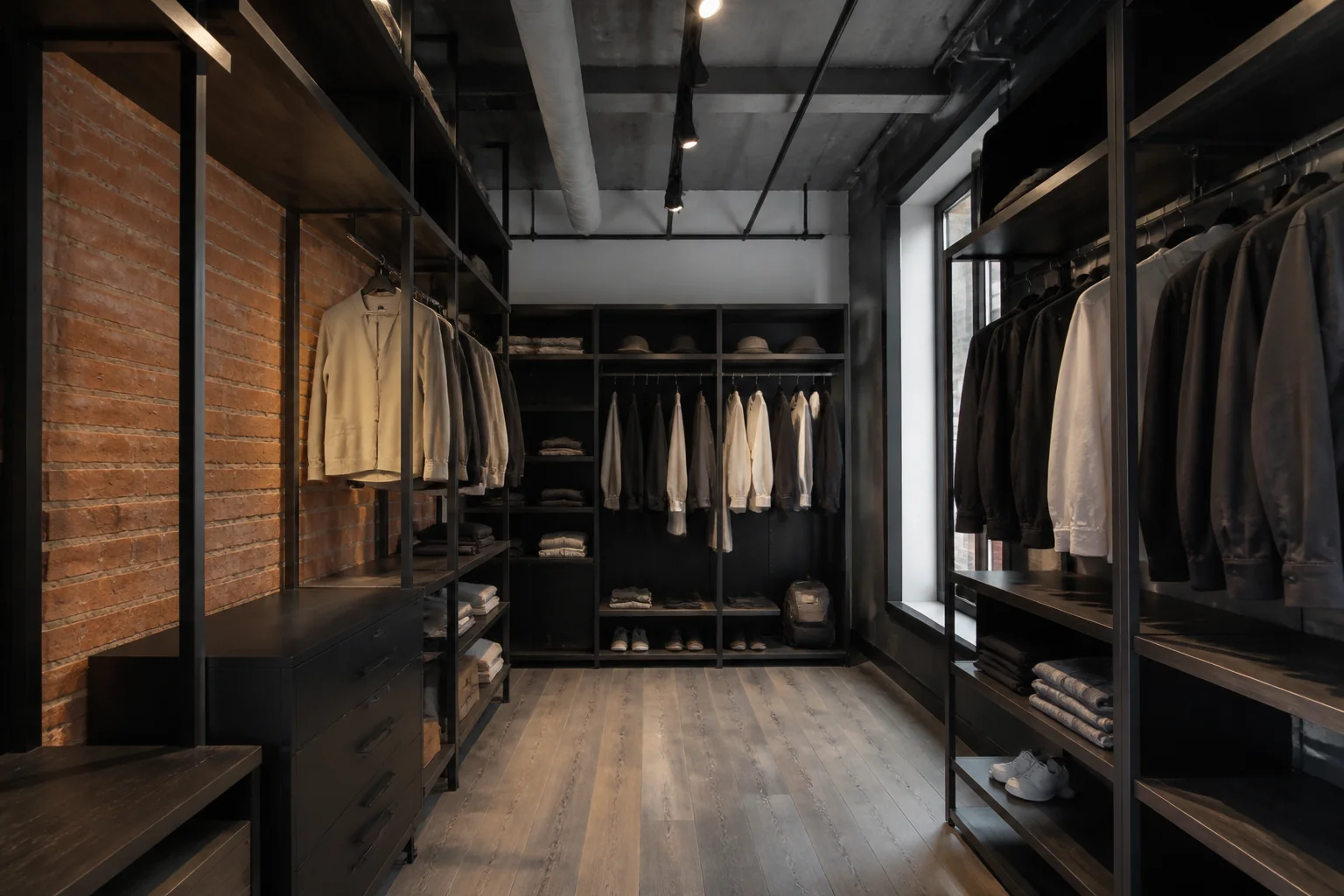 A Industrial walk-in closet remodel