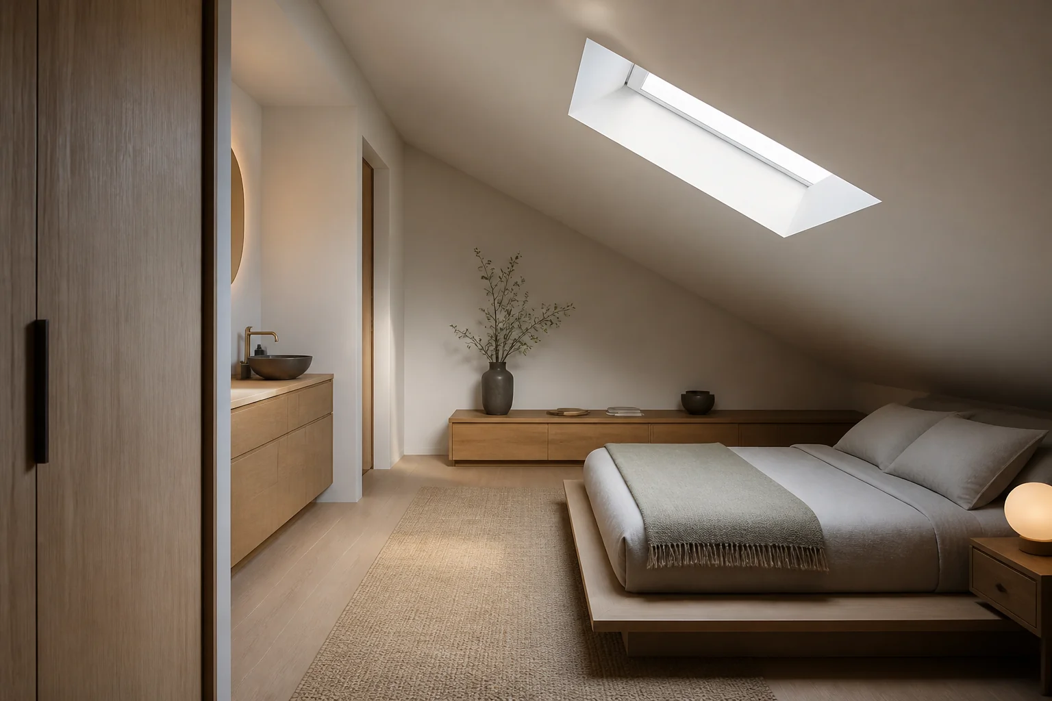 A Japandi attic remodel