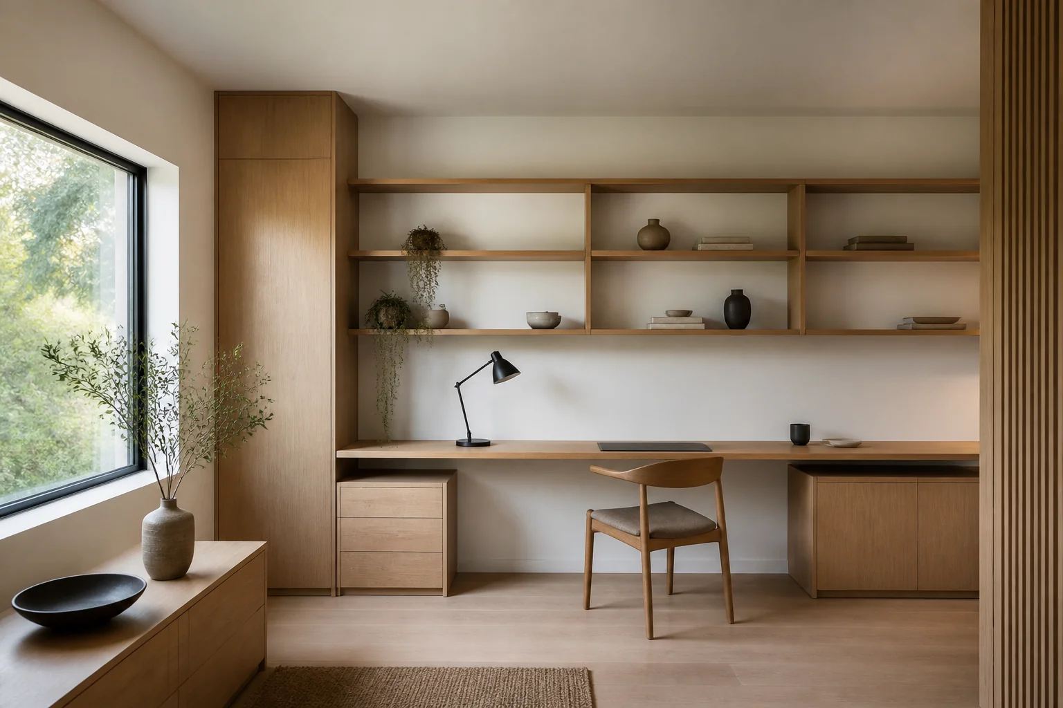 A Japandi home office remodel