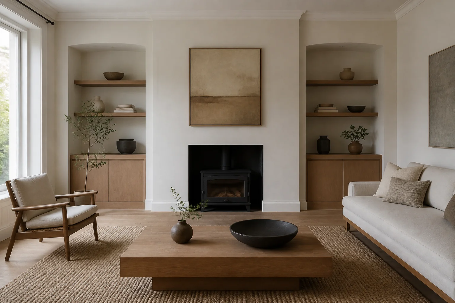 A Japandi living room remodel