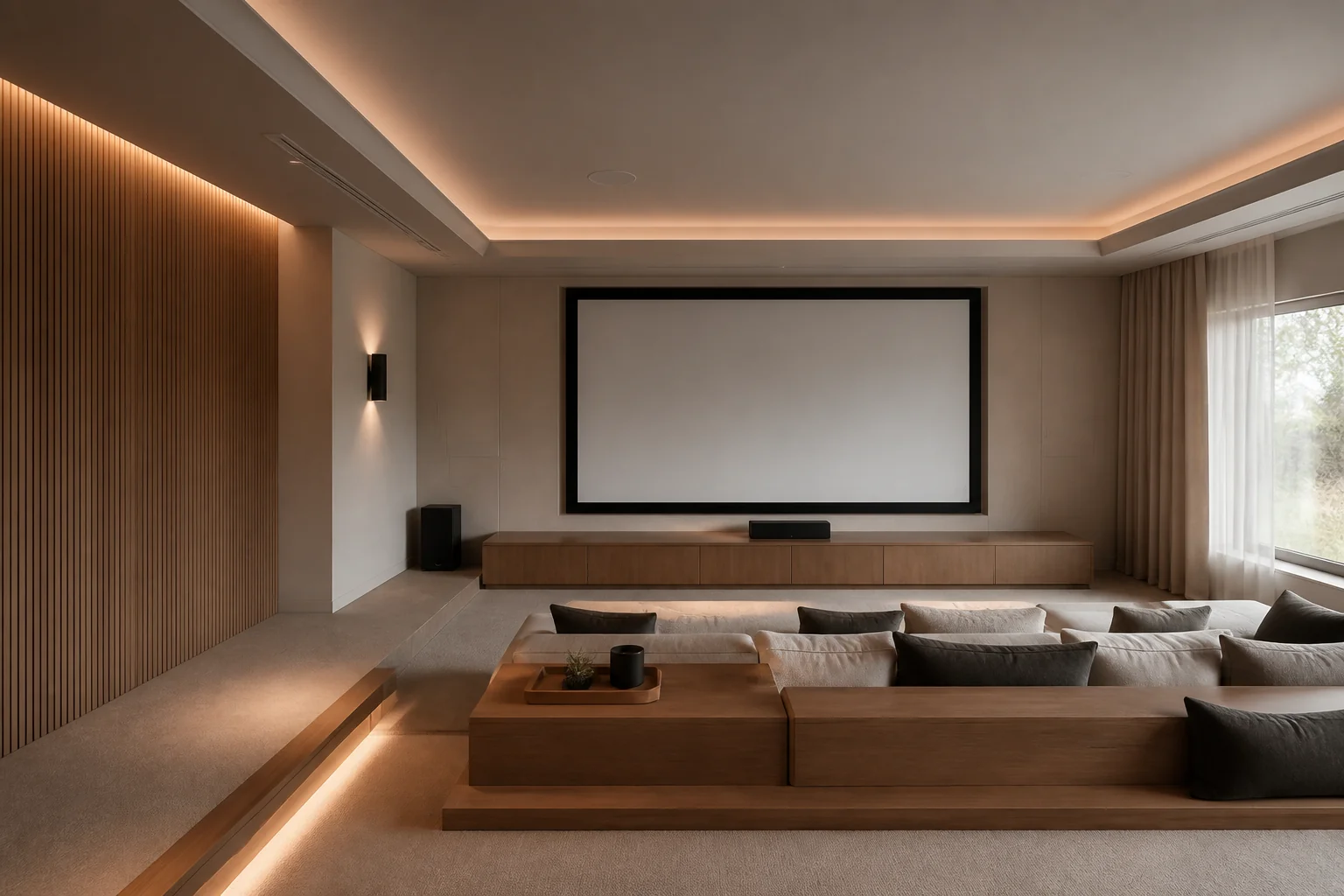 A Japandi media room remodel