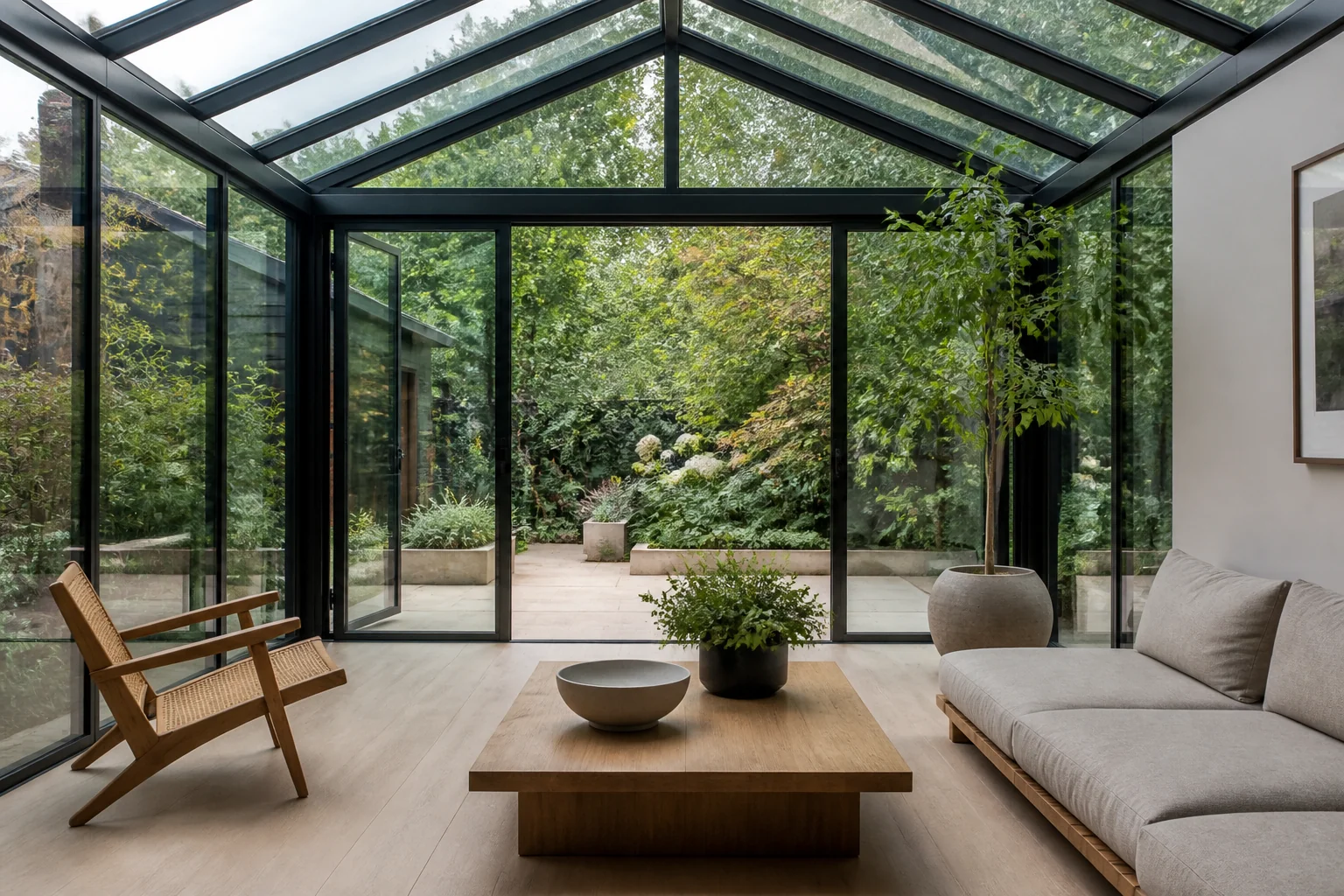A Japandi sunroom remodel