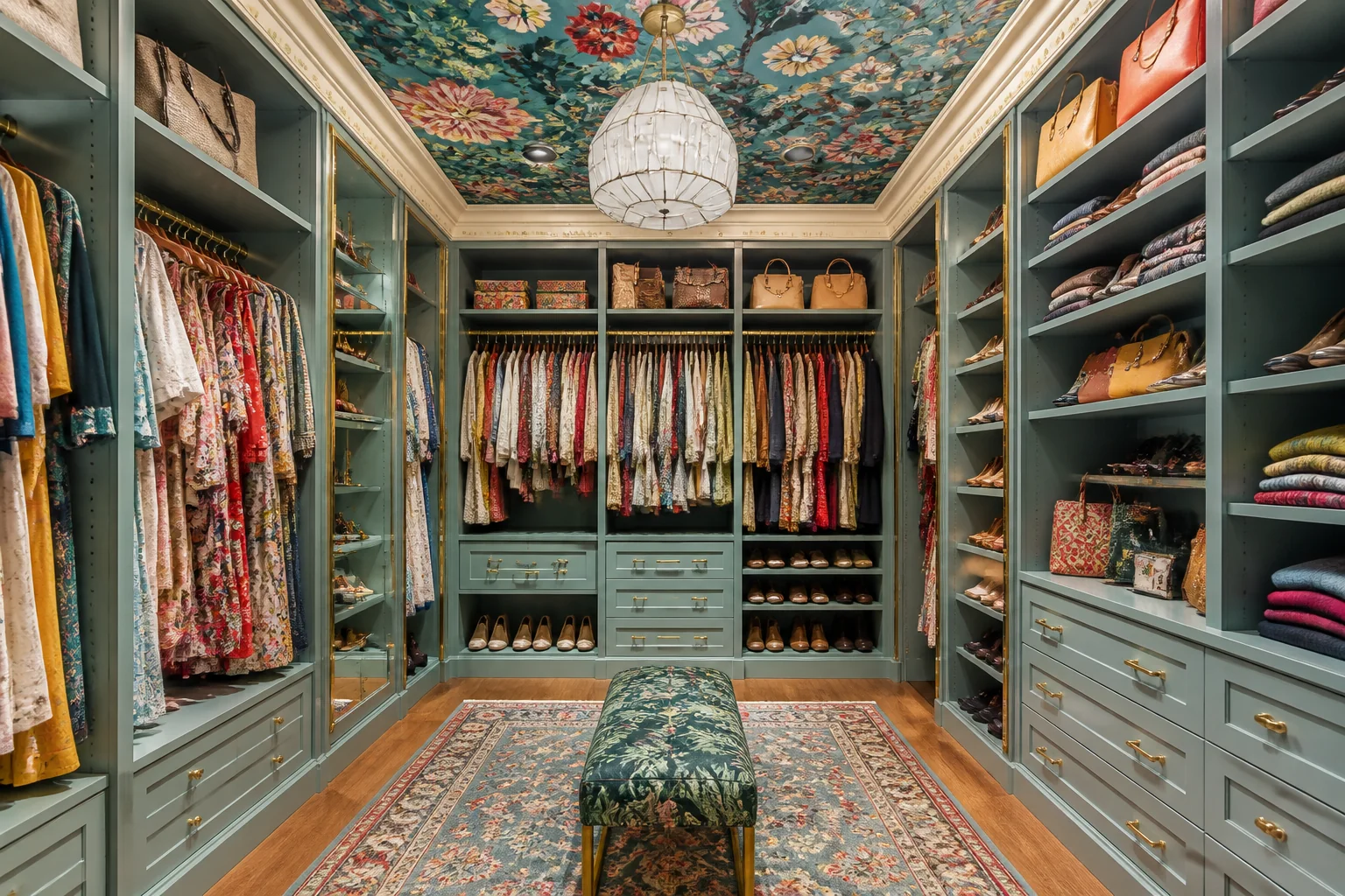 A Maximalist walk-in closet remodel