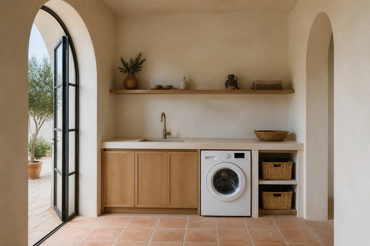 A Mediterranean laundry room remodel