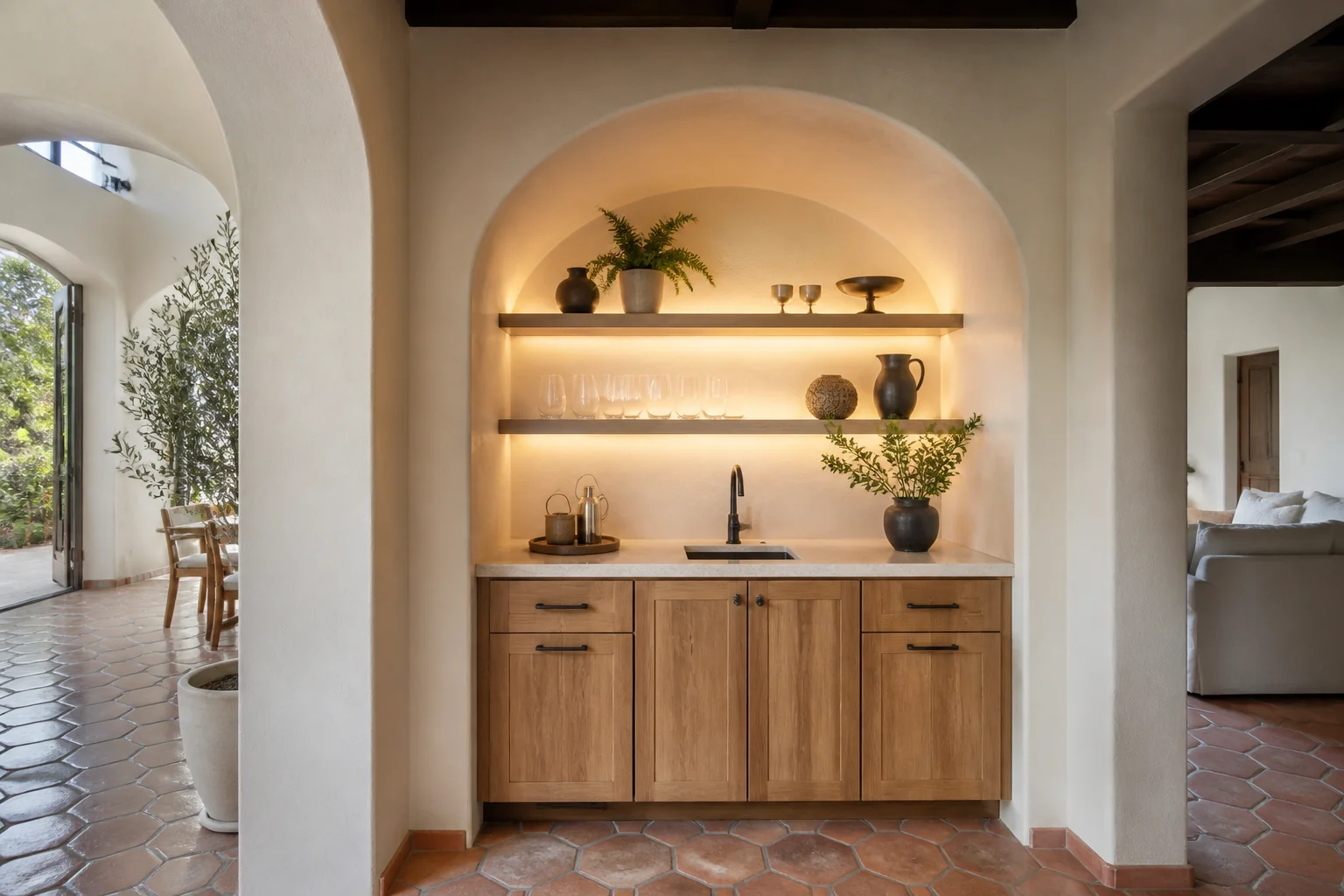 A Mediterranean wet bar remodel
