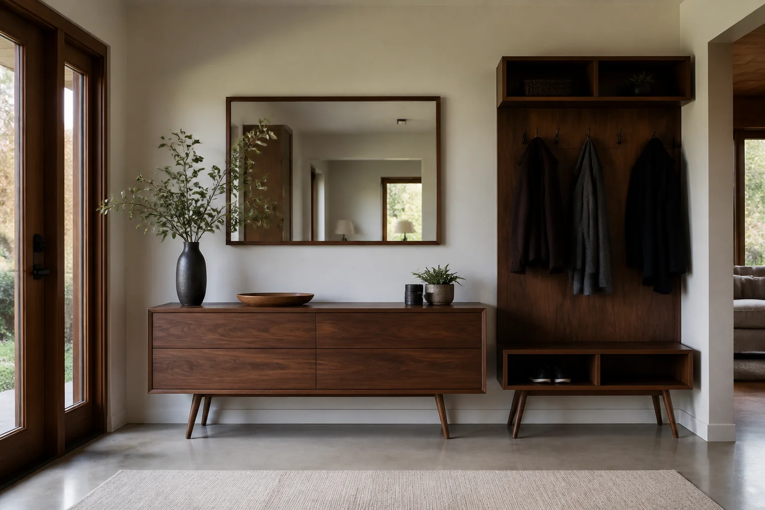 A Mid-Century Modern entryway remodel