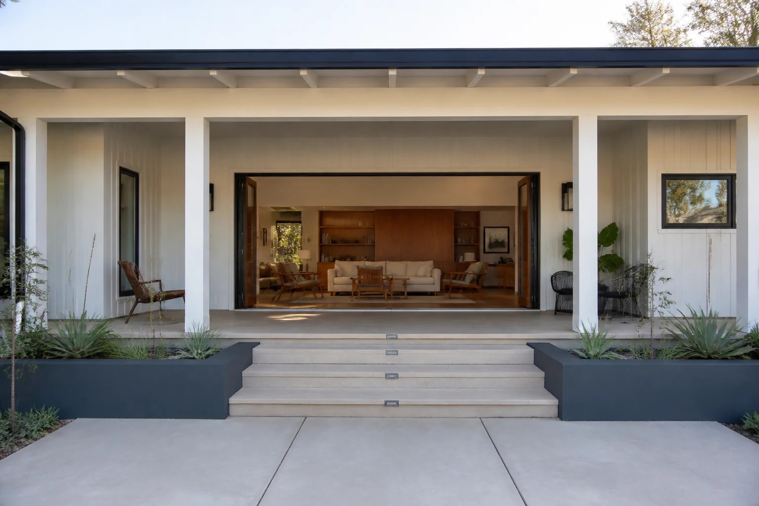A Mid-Century Modern front porch remodel