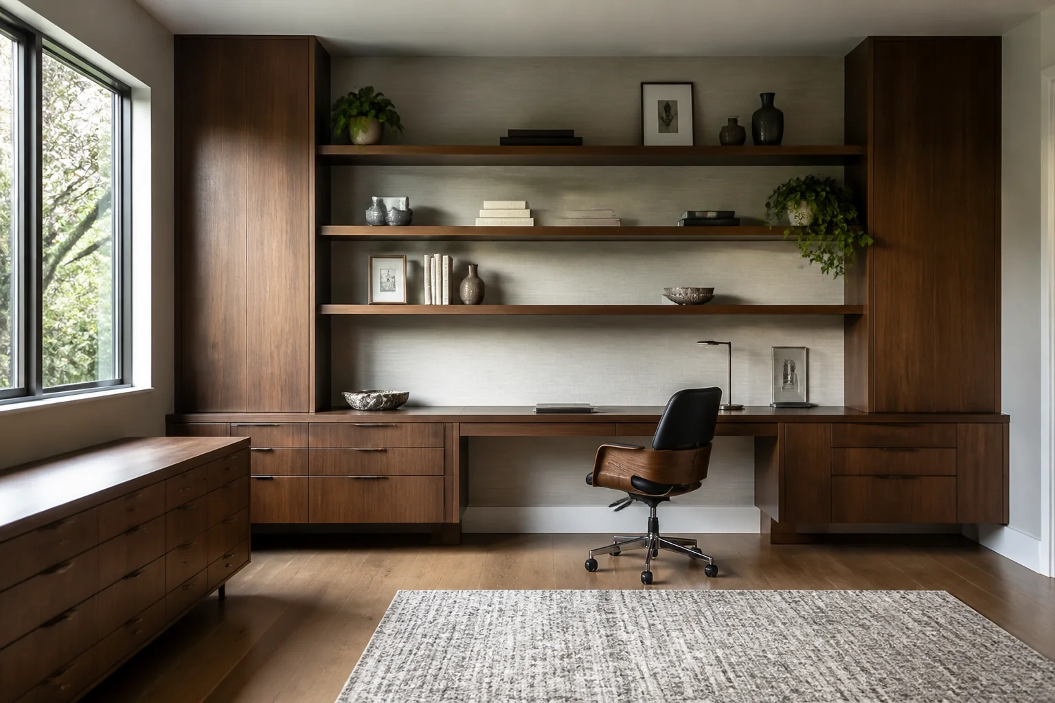 A Mid-Century Modern home office remodel