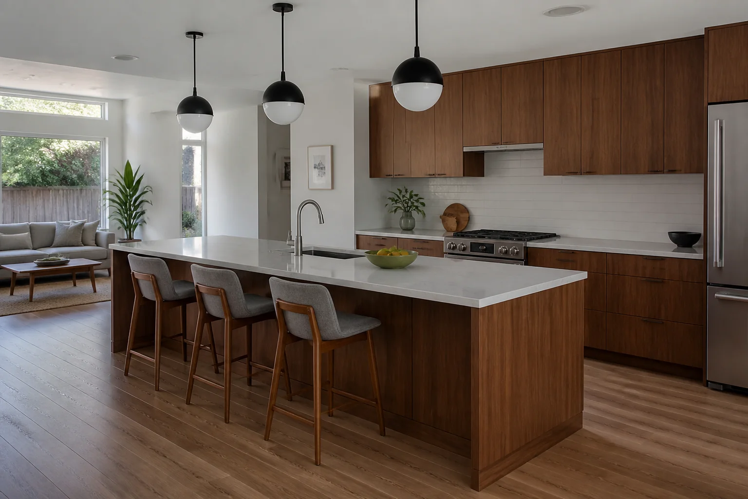 A Mid-Century Modern kitchen island remodel