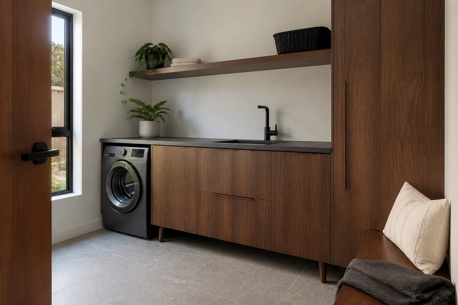 A Mid-Century Modern laundry room remodel