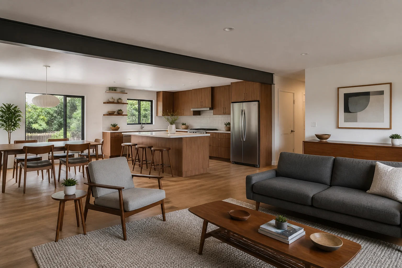 A Mid-Century Modern open concept remodel