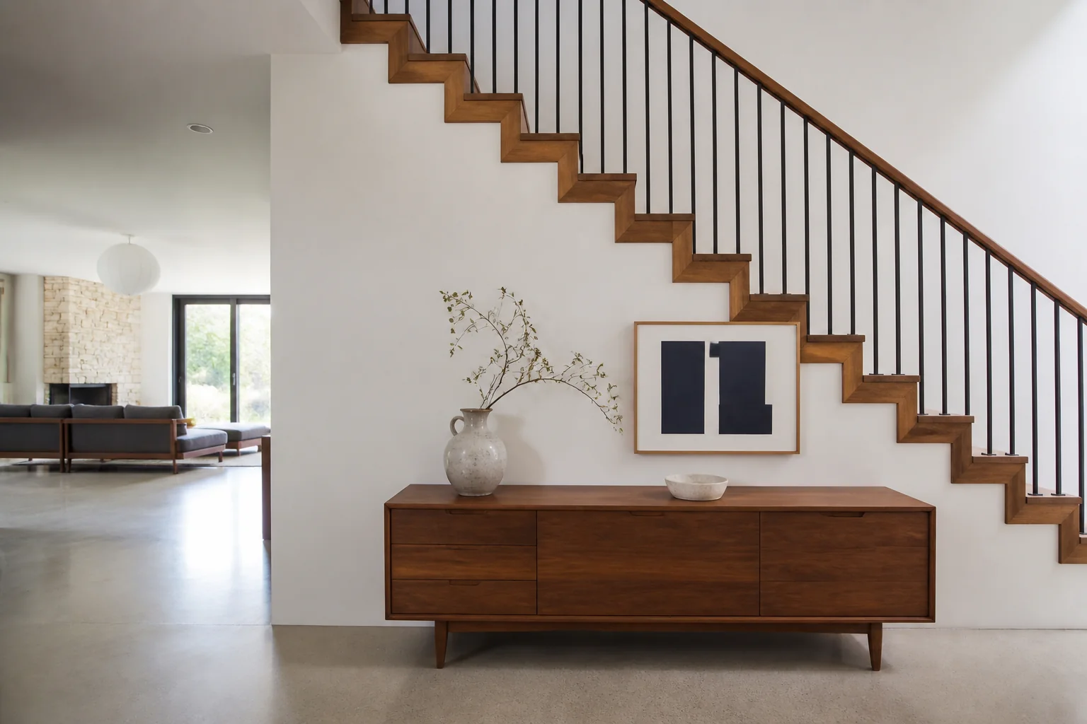 A Mid-Century Modern staircase remodel