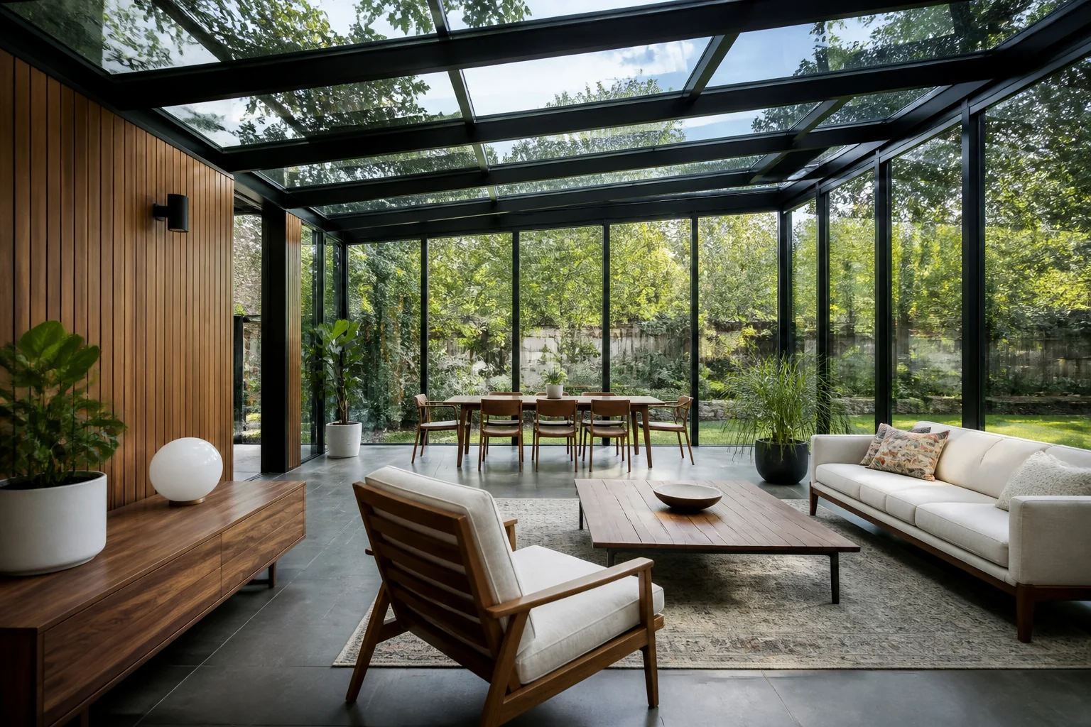 A Mid-Century Modern sunroom remodel