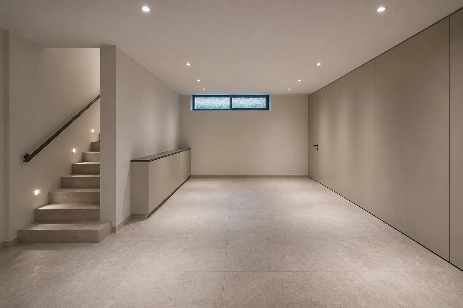 A Minimalist basement remodel