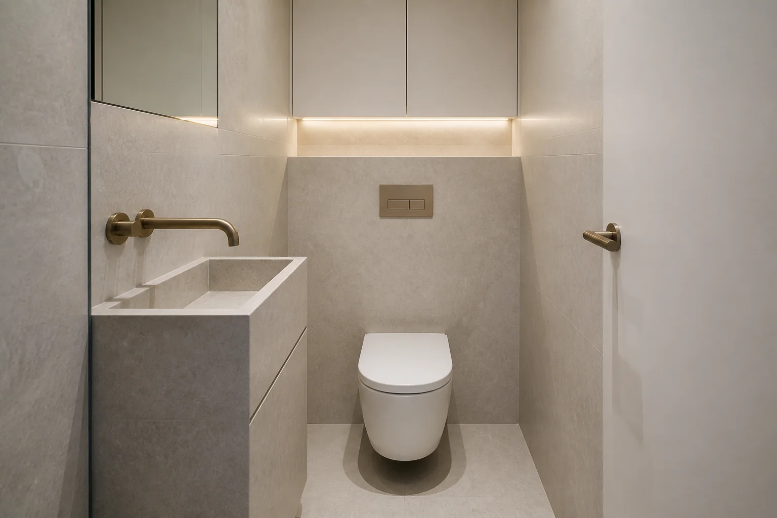 A Minimalist powder room remodel