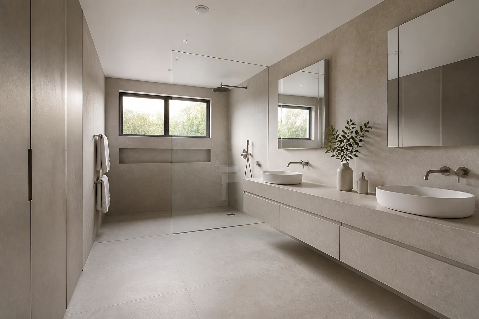 A Minimalist primary bathroom remodel