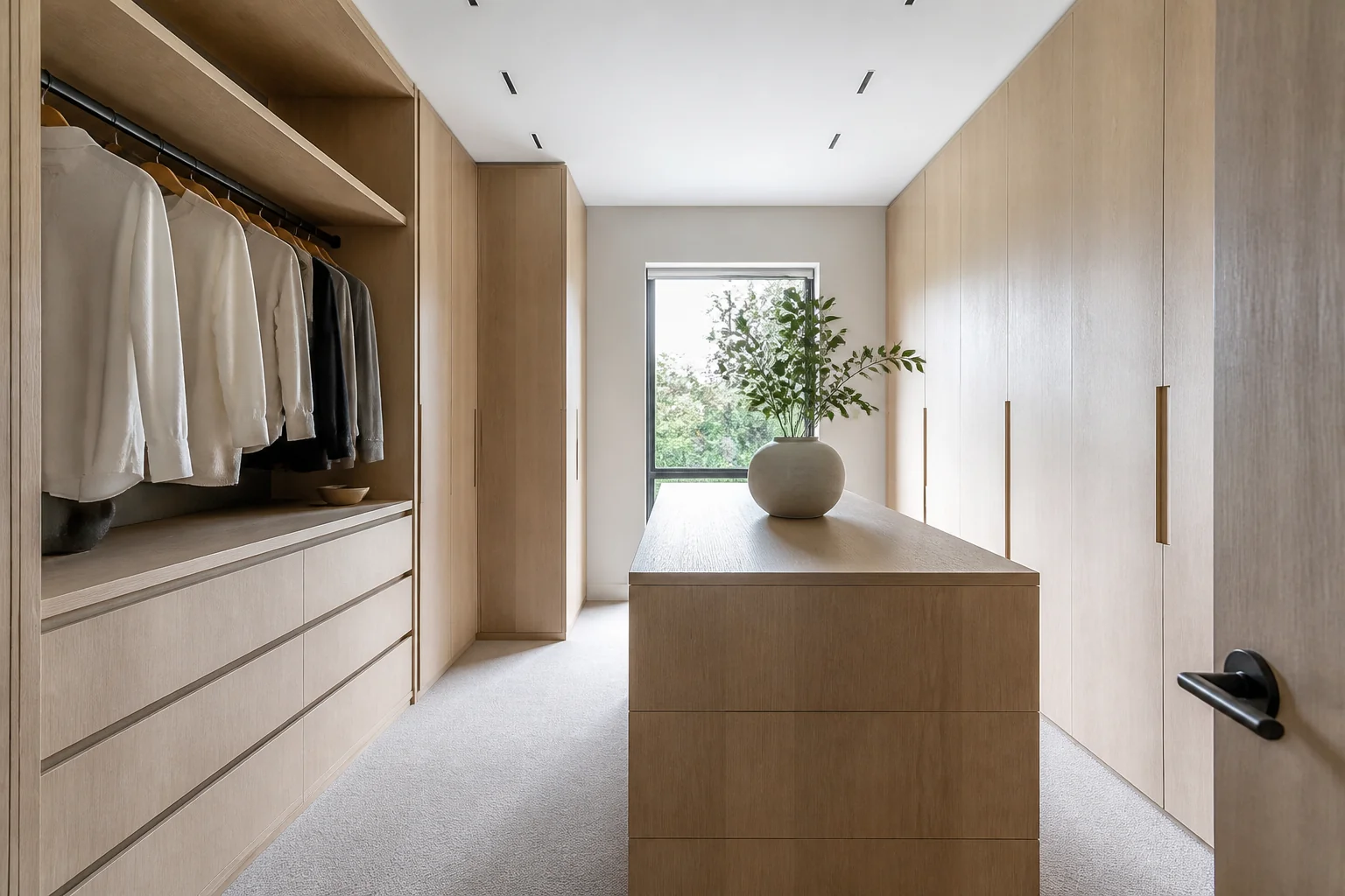 A Minimalist walk-in closet remodel