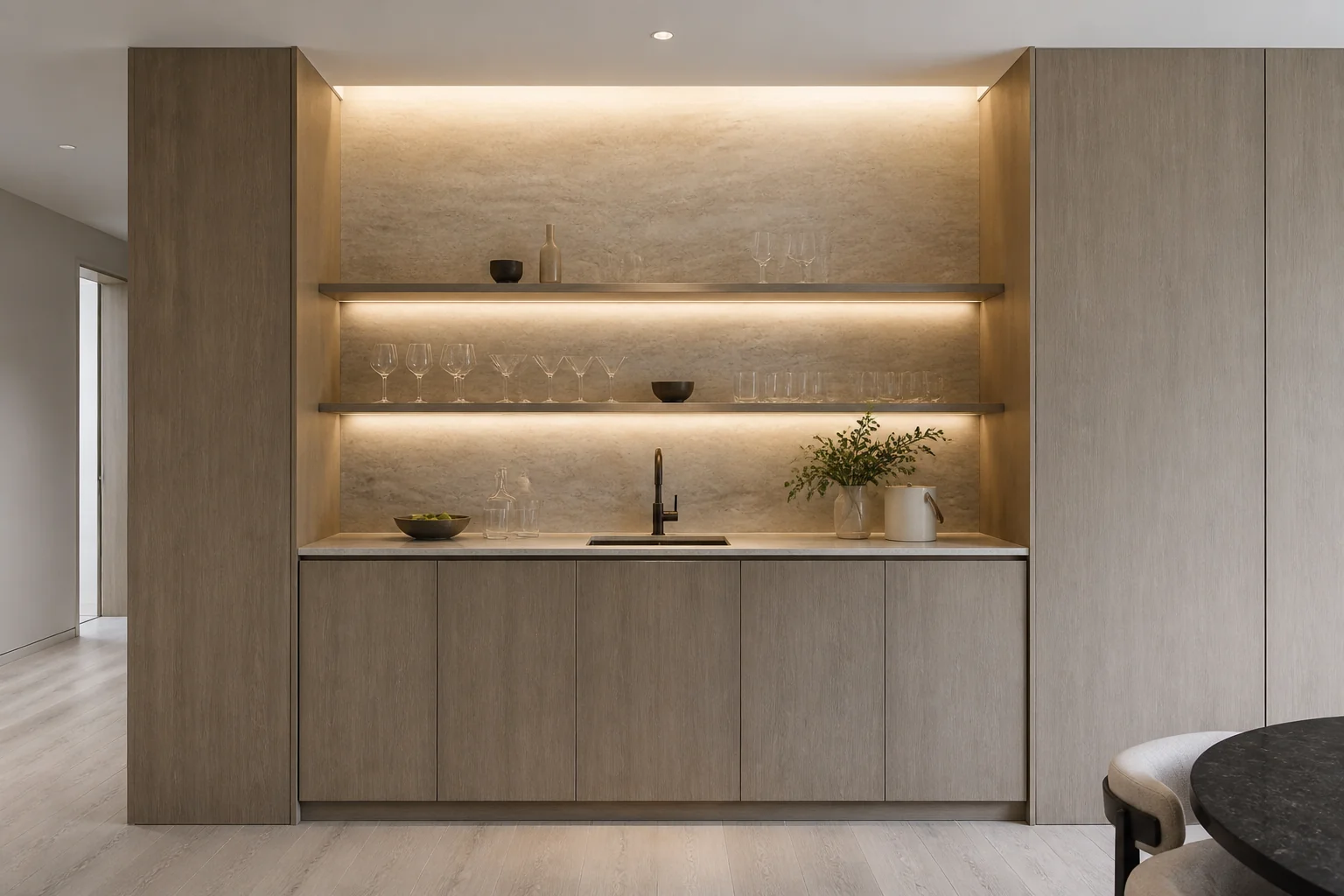 A Minimalist wet bar remodel