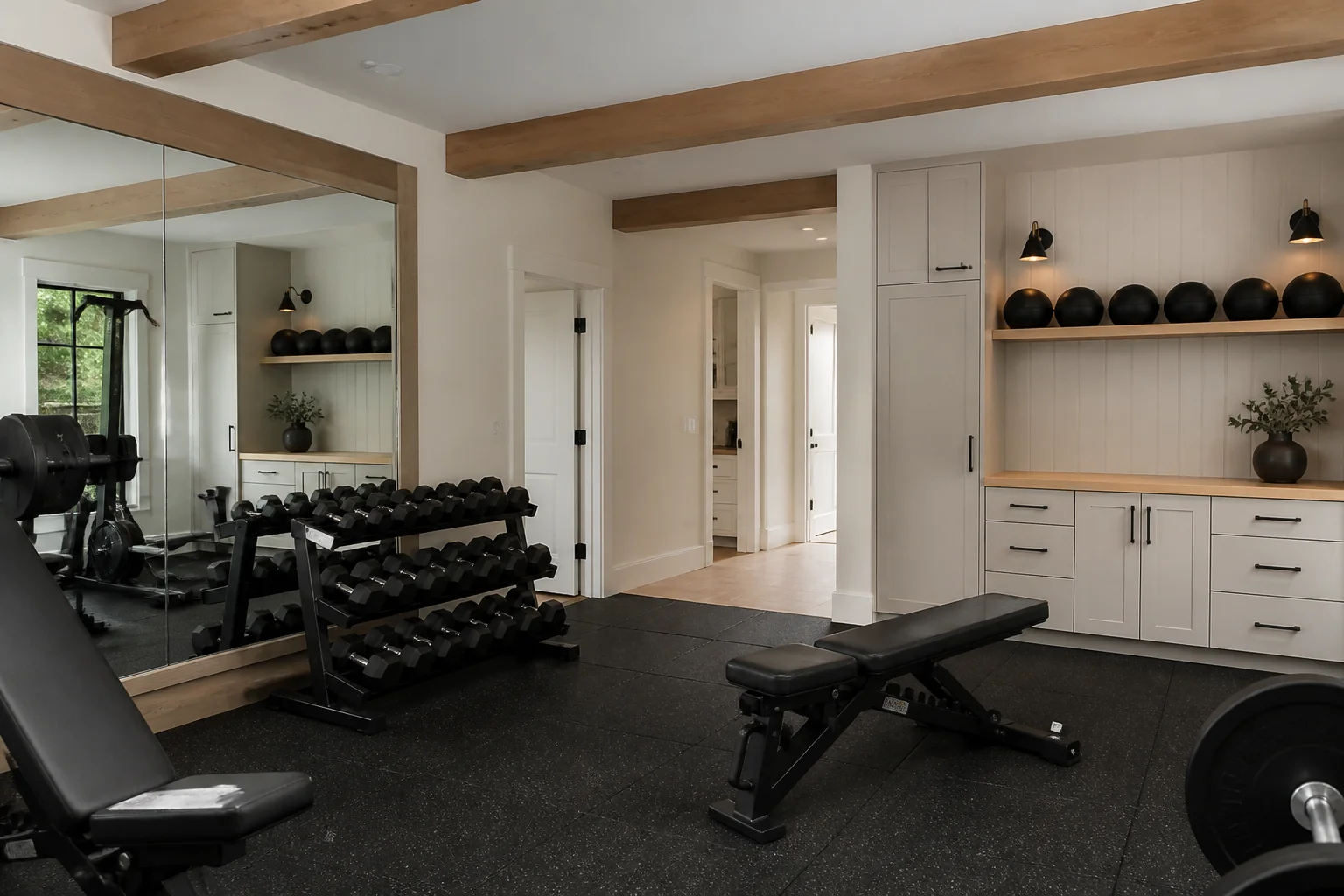 A Modern Farmhouse home gym remodel
