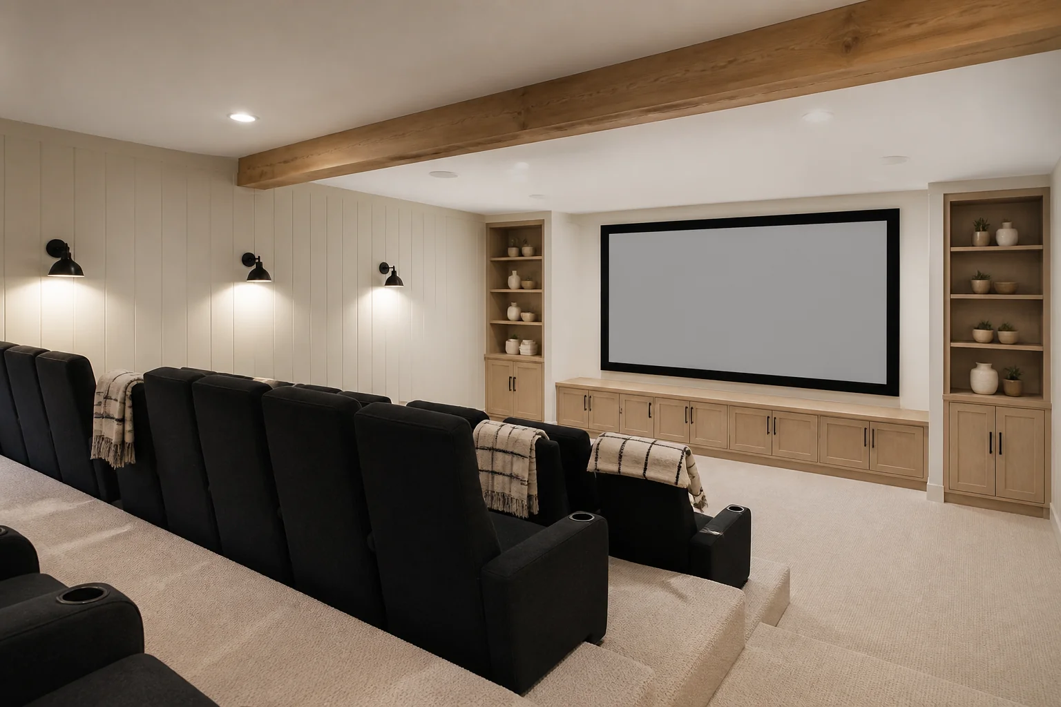 A Modern Farmhouse media room remodel