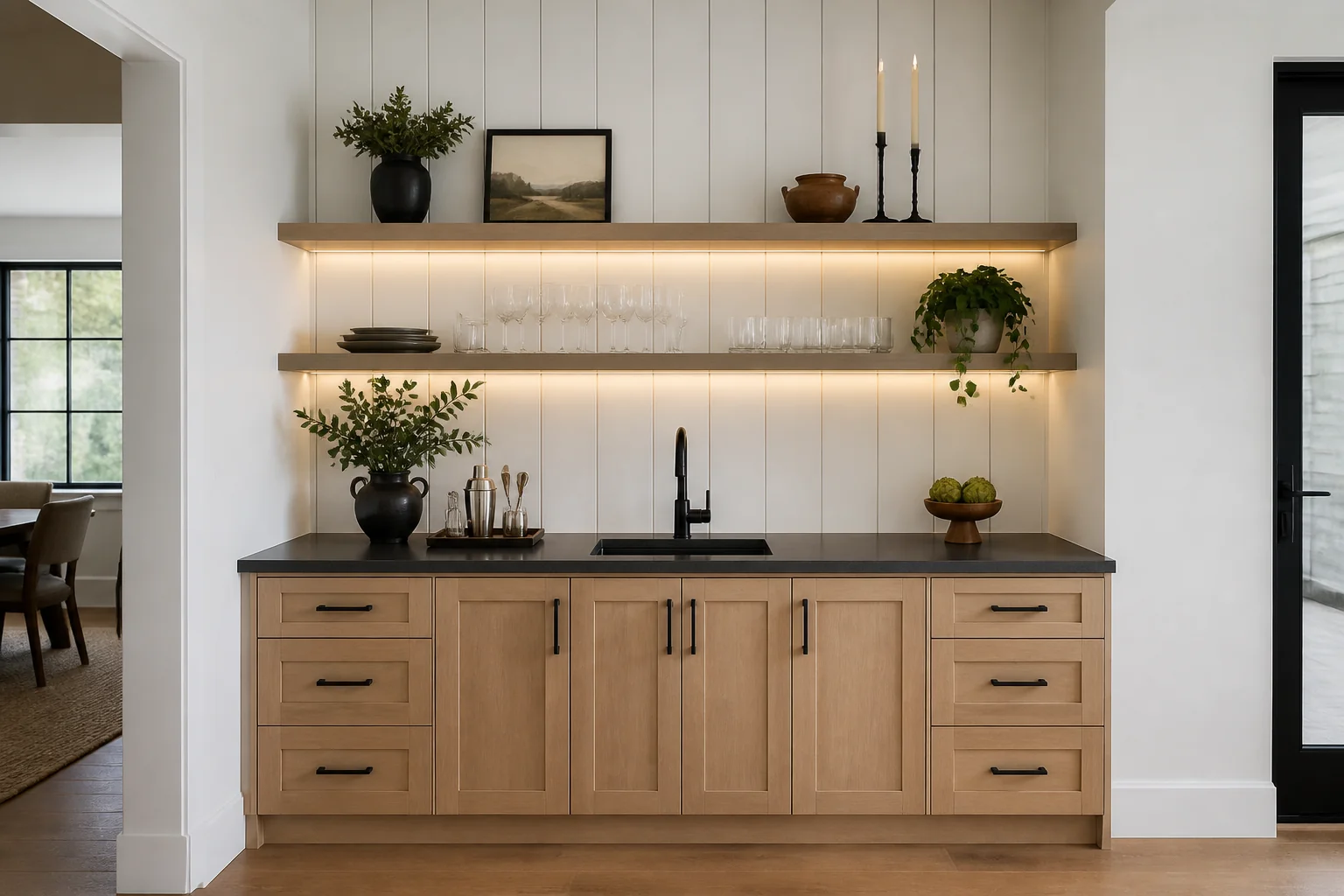 A Modern Farmhouse wet bar remodel