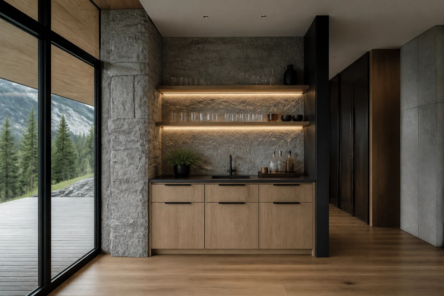 A Mountain Modern wet bar remodel