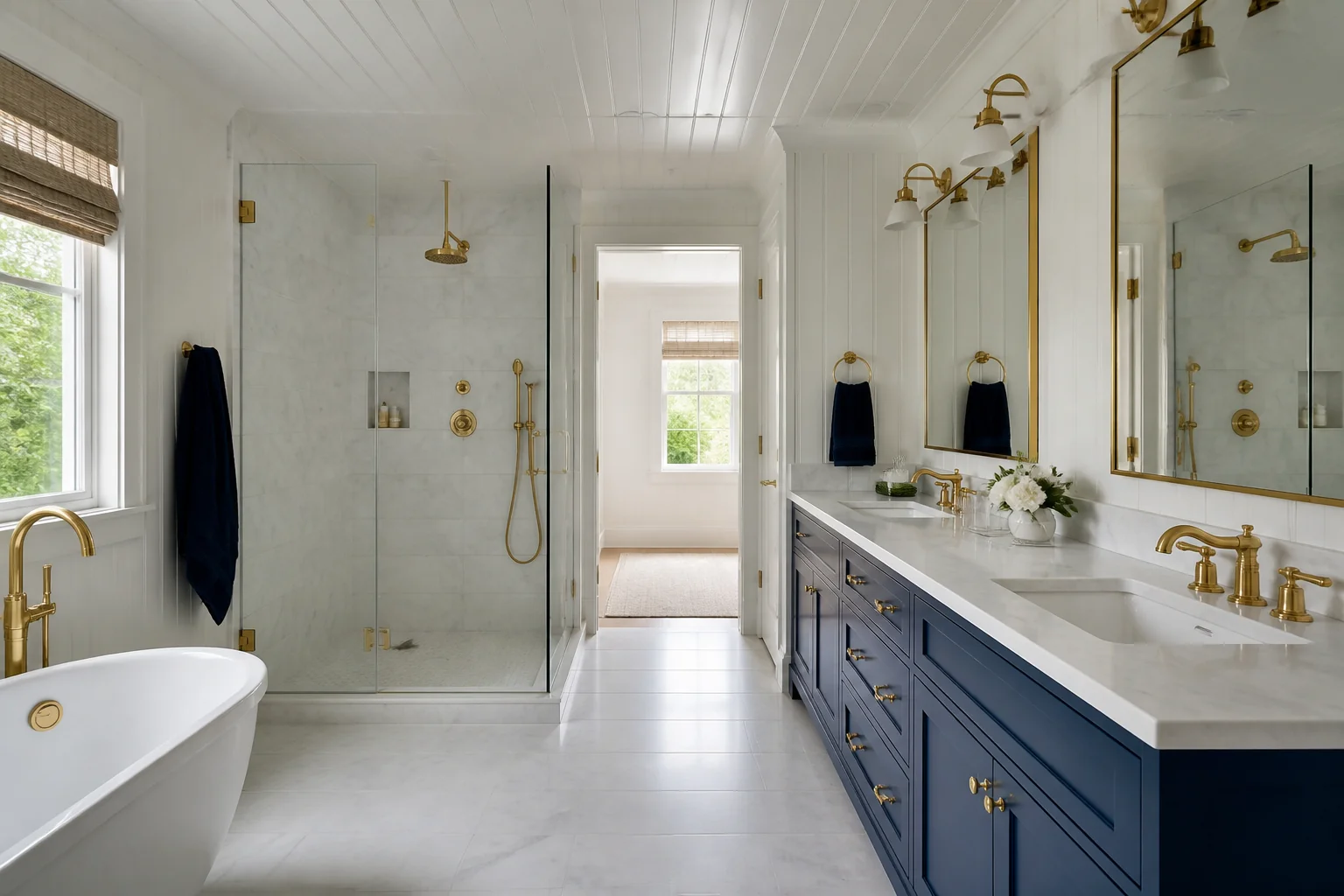 A Nautical primary bathroom remodel