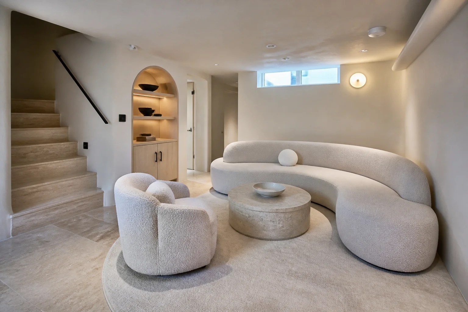A Organic Modern basement remodel