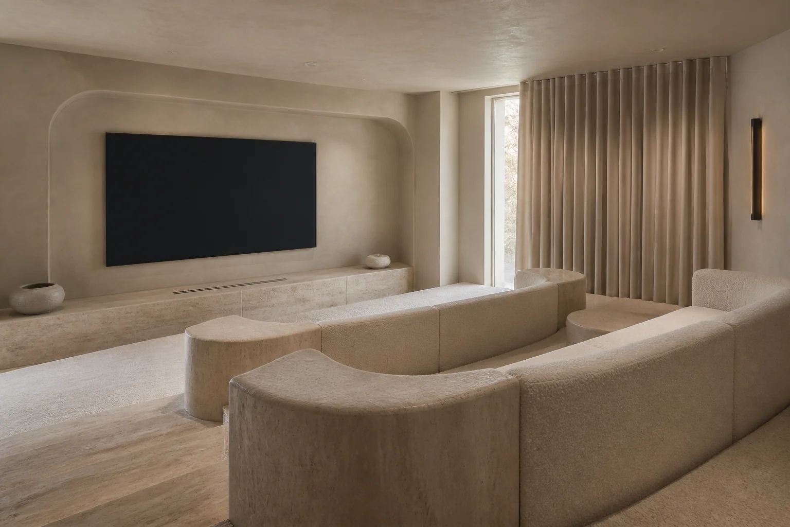 A Organic Modern media room remodel