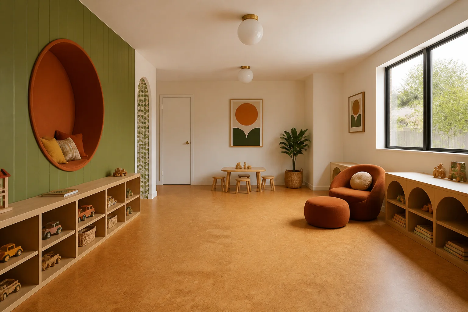 A Retro 70s playroom remodel