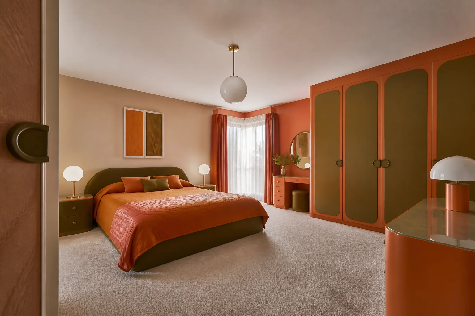 A Retro 70s primary bedroom remodel