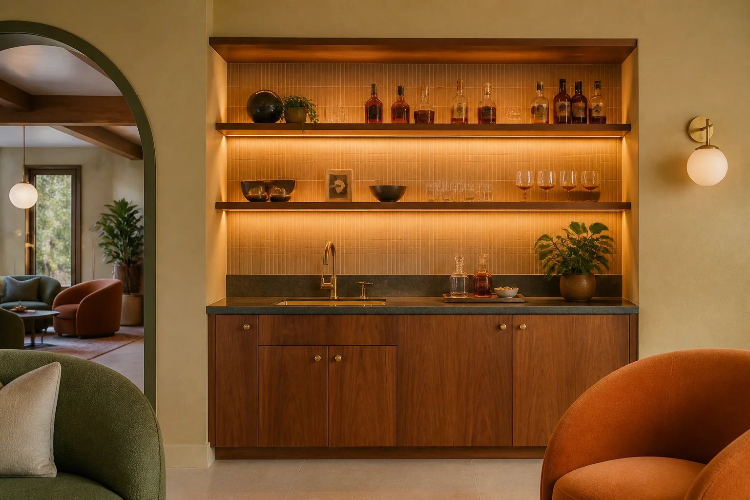 A Retro 70s wet bar remodel