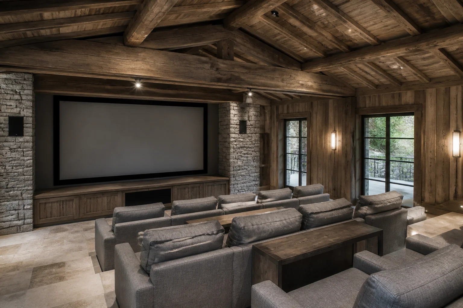 A Rustic media room remodel