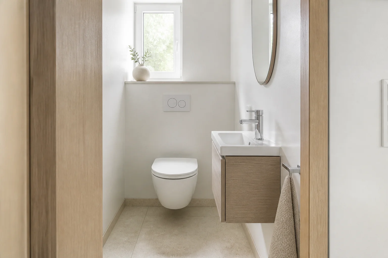 A Scandinavian powder room remodel