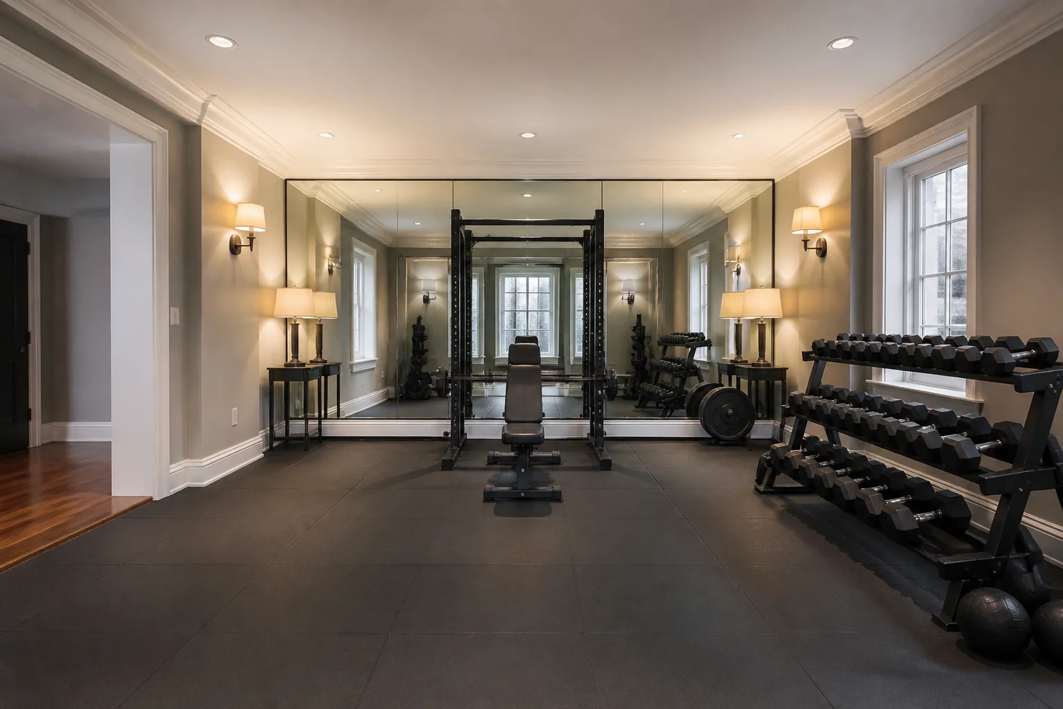 A Traditional home gym remodel