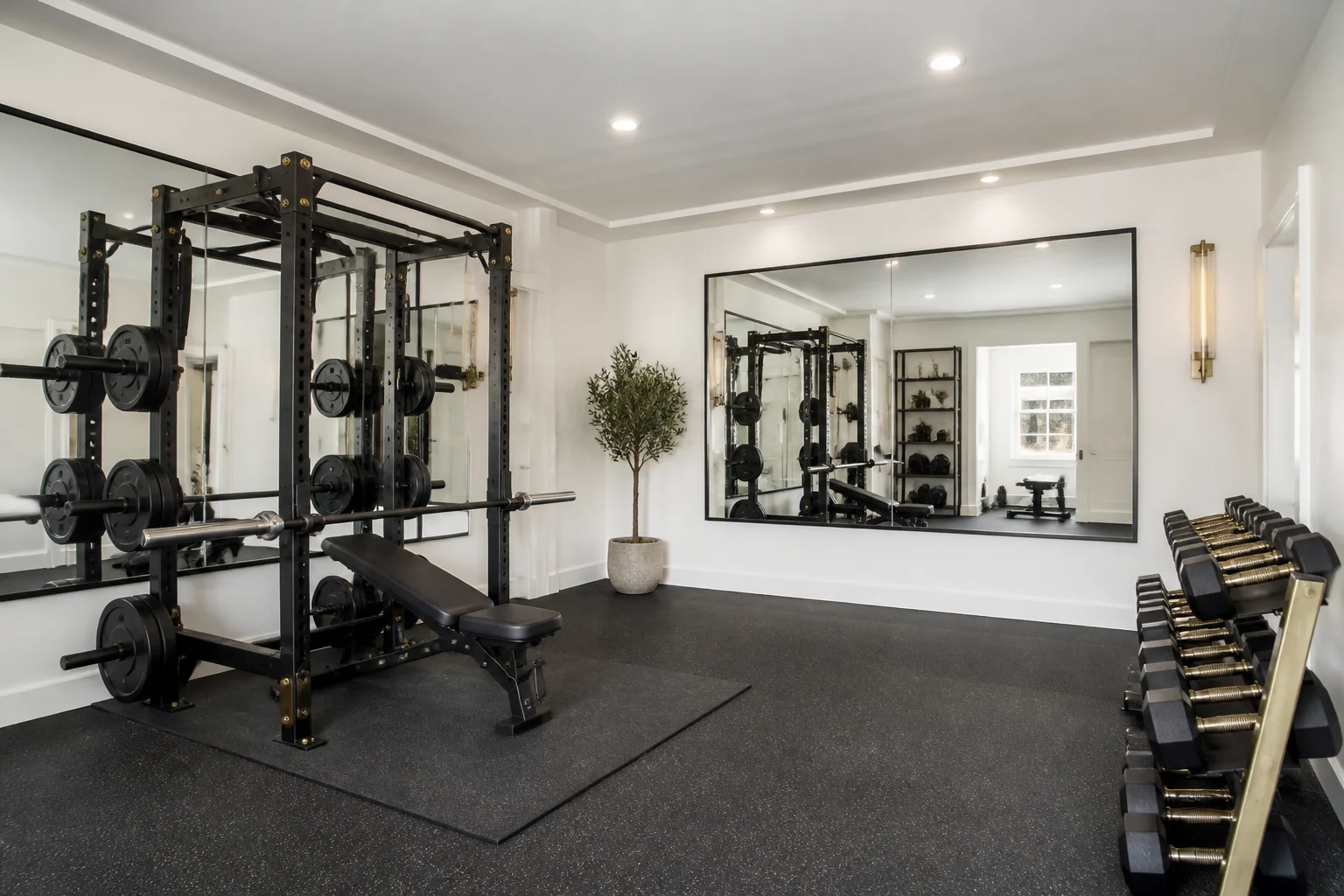 A Transitional home gym remodel