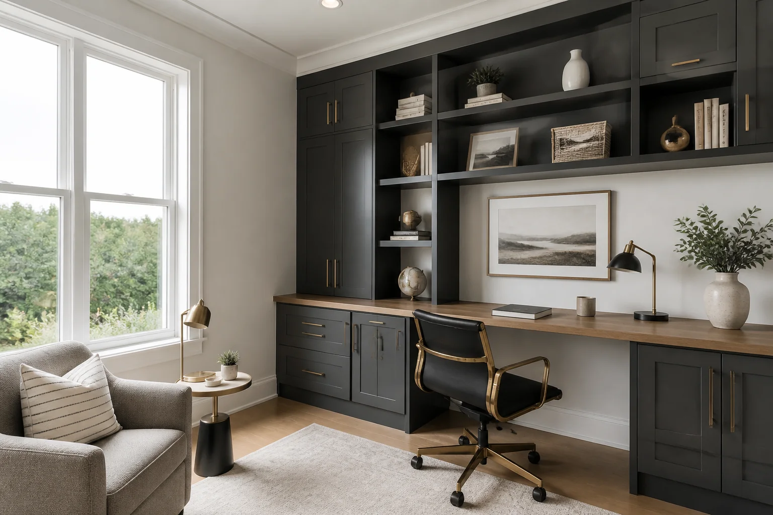 A Transitional home office remodel