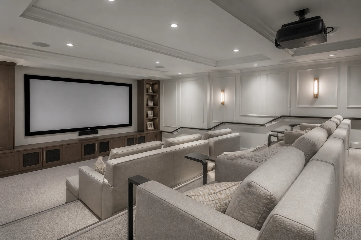 A Transitional media room remodel
