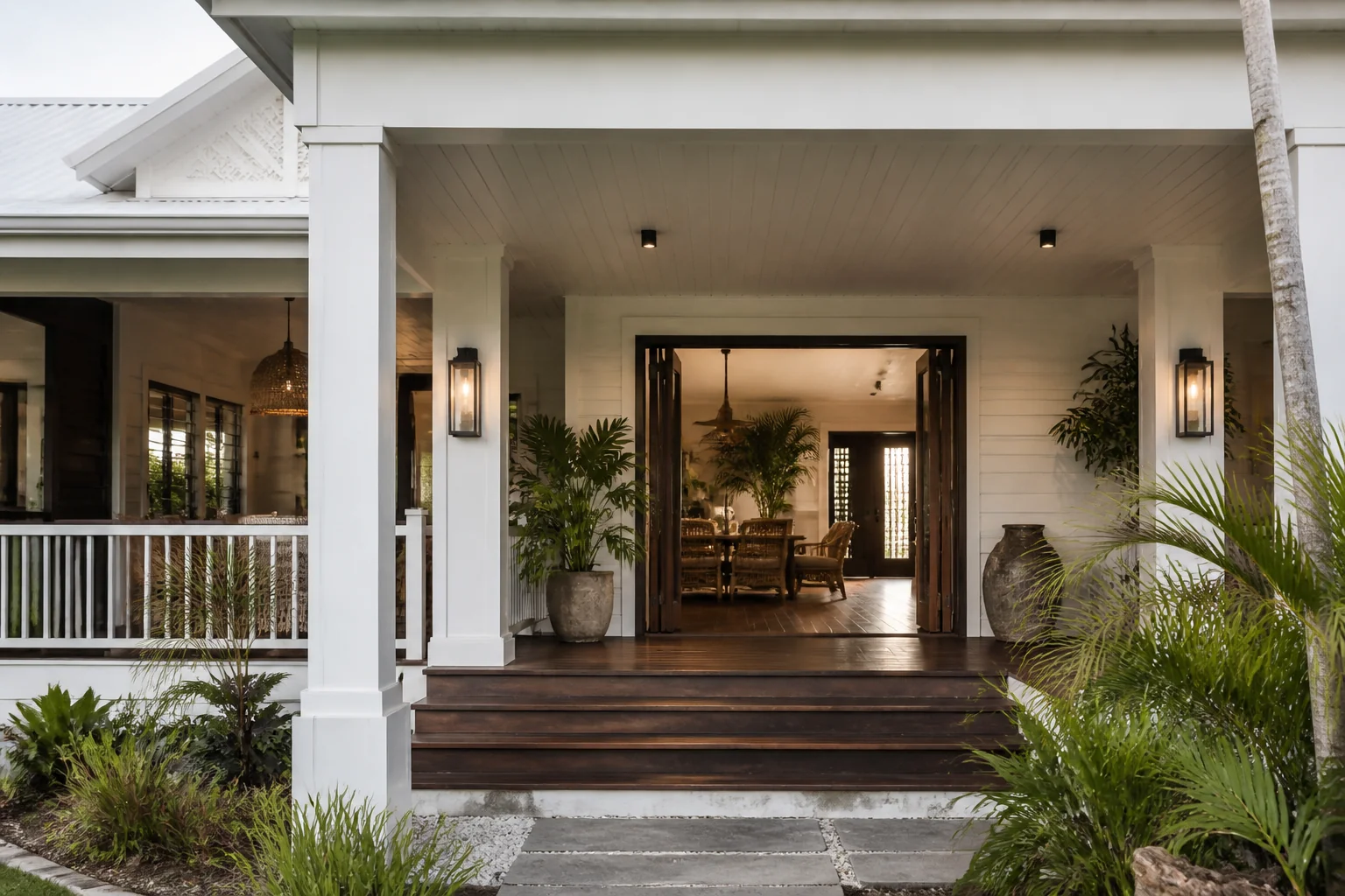 A Tropical front porch remodel