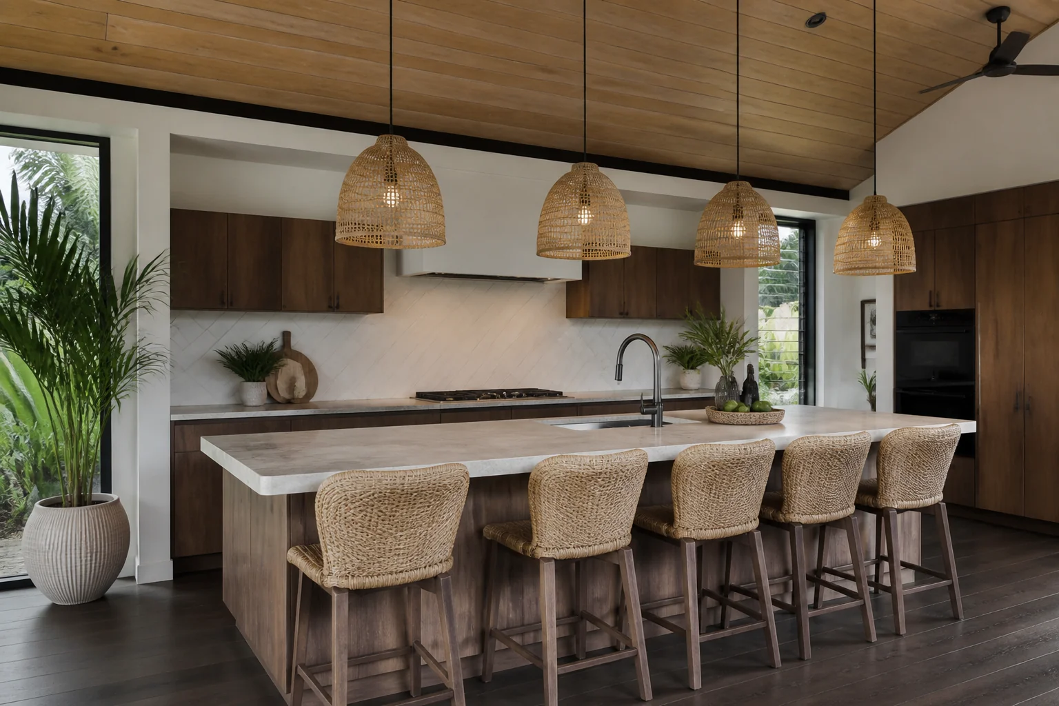 A Tropical kitchen island remodel