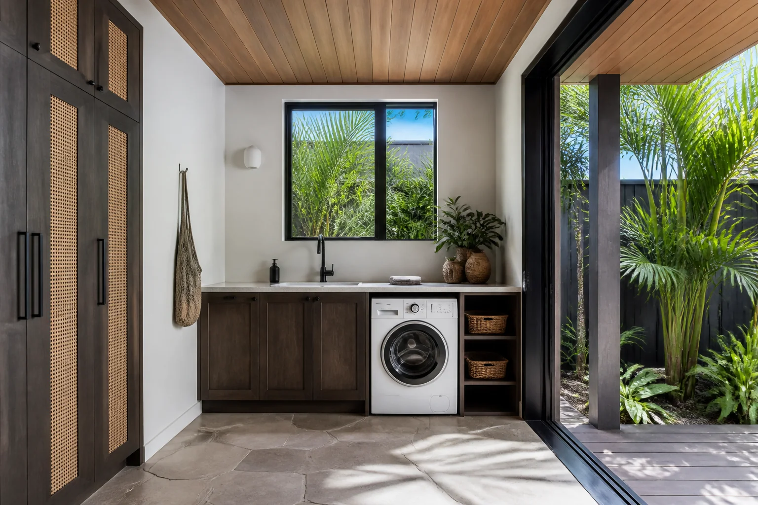 A Tropical laundry room remodel