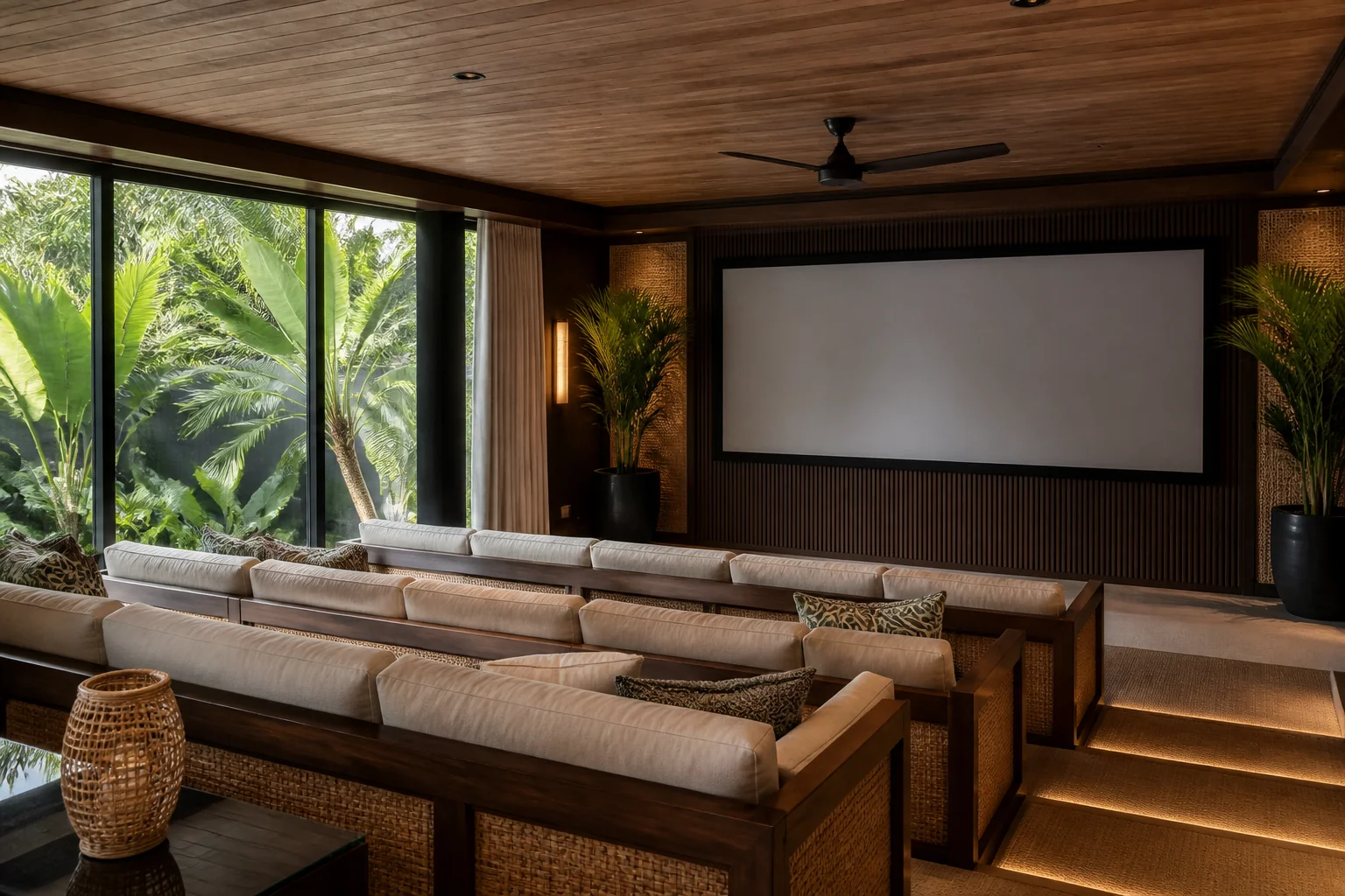 A Tropical media room remodel
