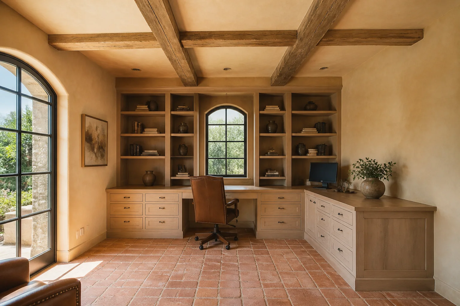 A Tuscan home office remodel