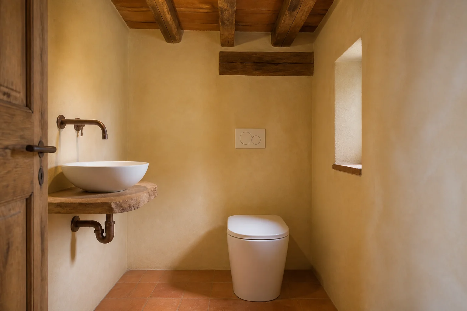 A Tuscan powder room remodel