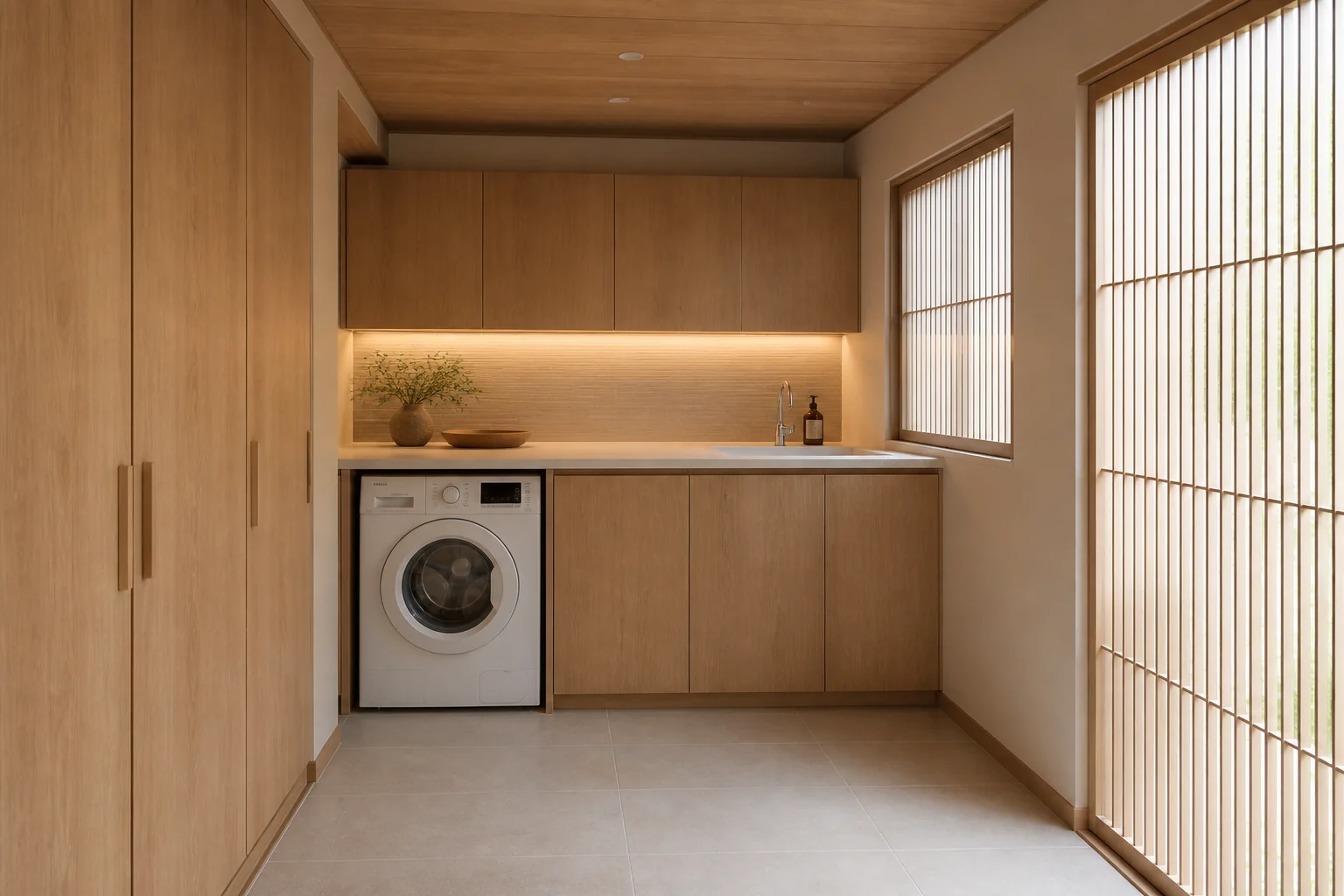 A Zen laundry room remodel